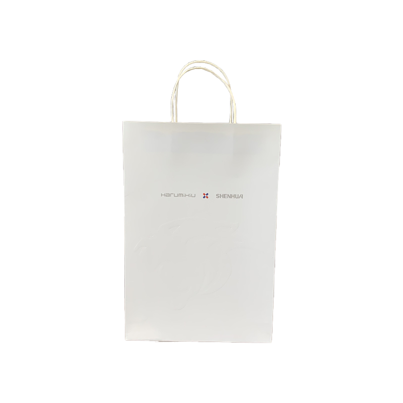 Bijele papirnate vrećice s prilagođenim logotipom Brand Shopping Bag Promotivna papirnata vrećica s ručkom za odjeću